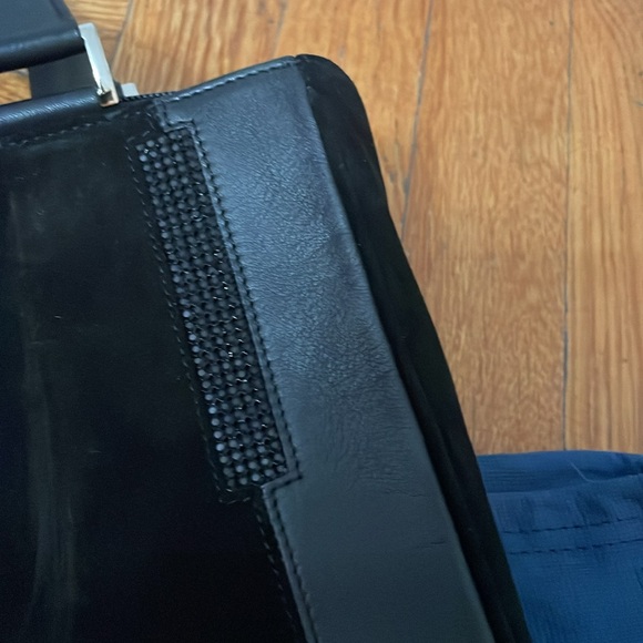 Swarovski black suede purse with black crystals, slightly used in good condition - Picture 2 of 5